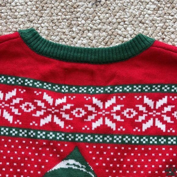 ELF The Movie Men's Cotton Headed Ninny Muggins Button-Down Ugly Christmas Sweat - Picture 8 of 11